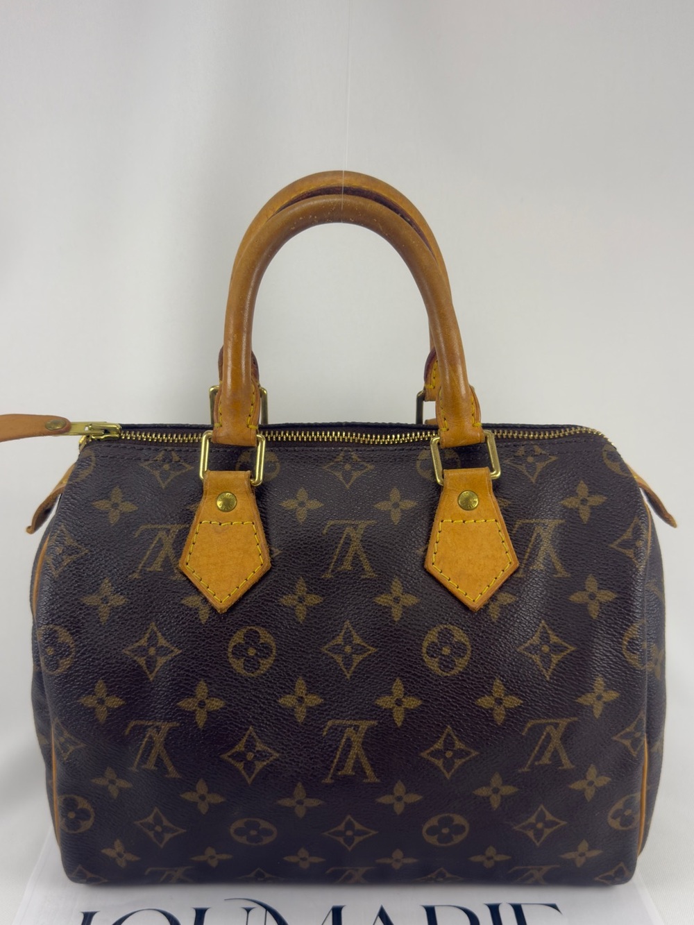 Louis Vuitton LV Speedy 25 Brown Monogram Canvas Satchel with Tan Trim - Picture 2 of 16